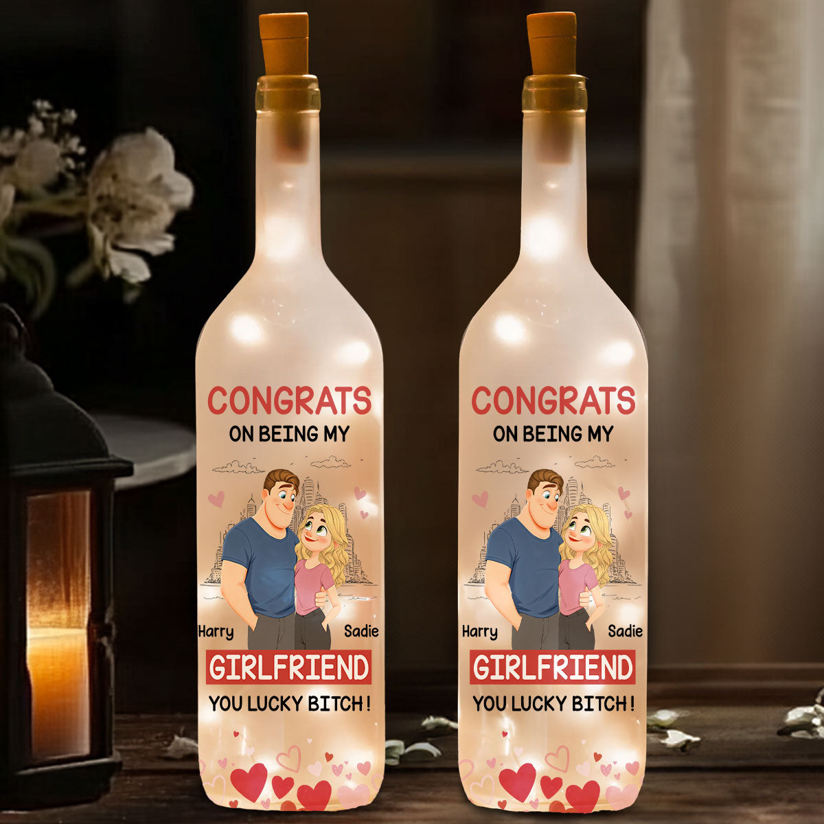 Love Is You - Personalized Bottle Lamp