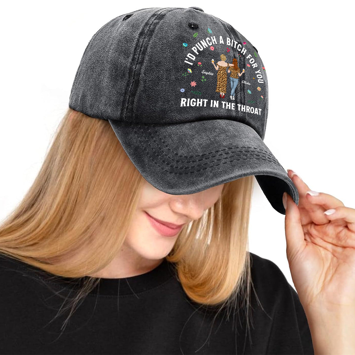 Custom Christmas Headwear Birthday Gifts for Cat Parents • Do It For You - Personalized Vintage Washed Denim Cap