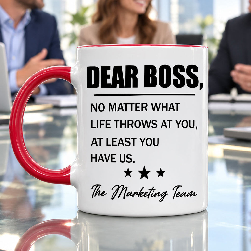 Custom Coworker, Christmas & Birthday Team Appreciation Gift • At Least You Have Me - Personalized Accent Mug
