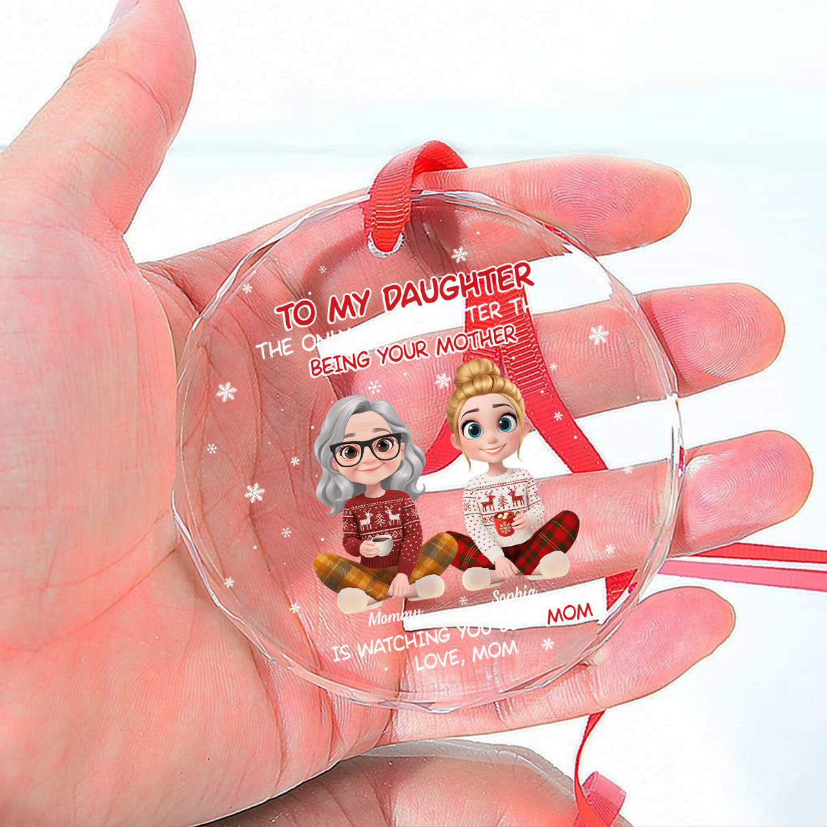 Custom Keepsake Christmas Ornament •  Watching You Become A Mother - Personalized Glass Ornament