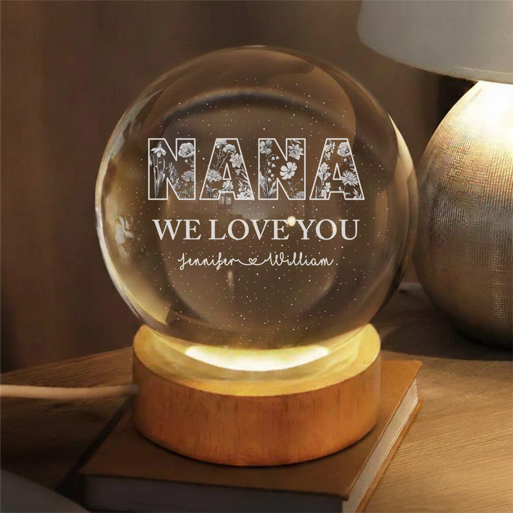 Mommy We Love You - Personalized Crystal Globe Lamp