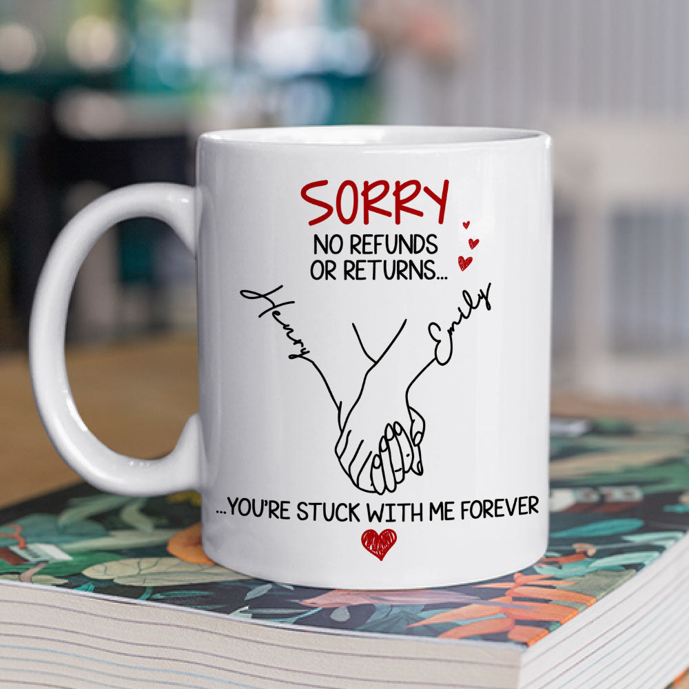 Custom Anniversary Keepsake Gifts For Couple • You Are Stuck With Me Forever - Personalized Coffee Mug