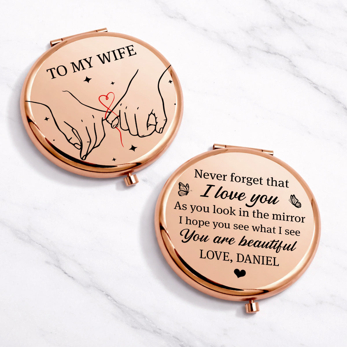 To My Wife I See Beauty In You - Personalized Compact Mirror