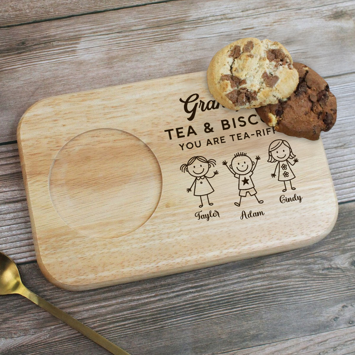 Grandpa You Are Tea-riffic - Personalized Wooden Treat Board
