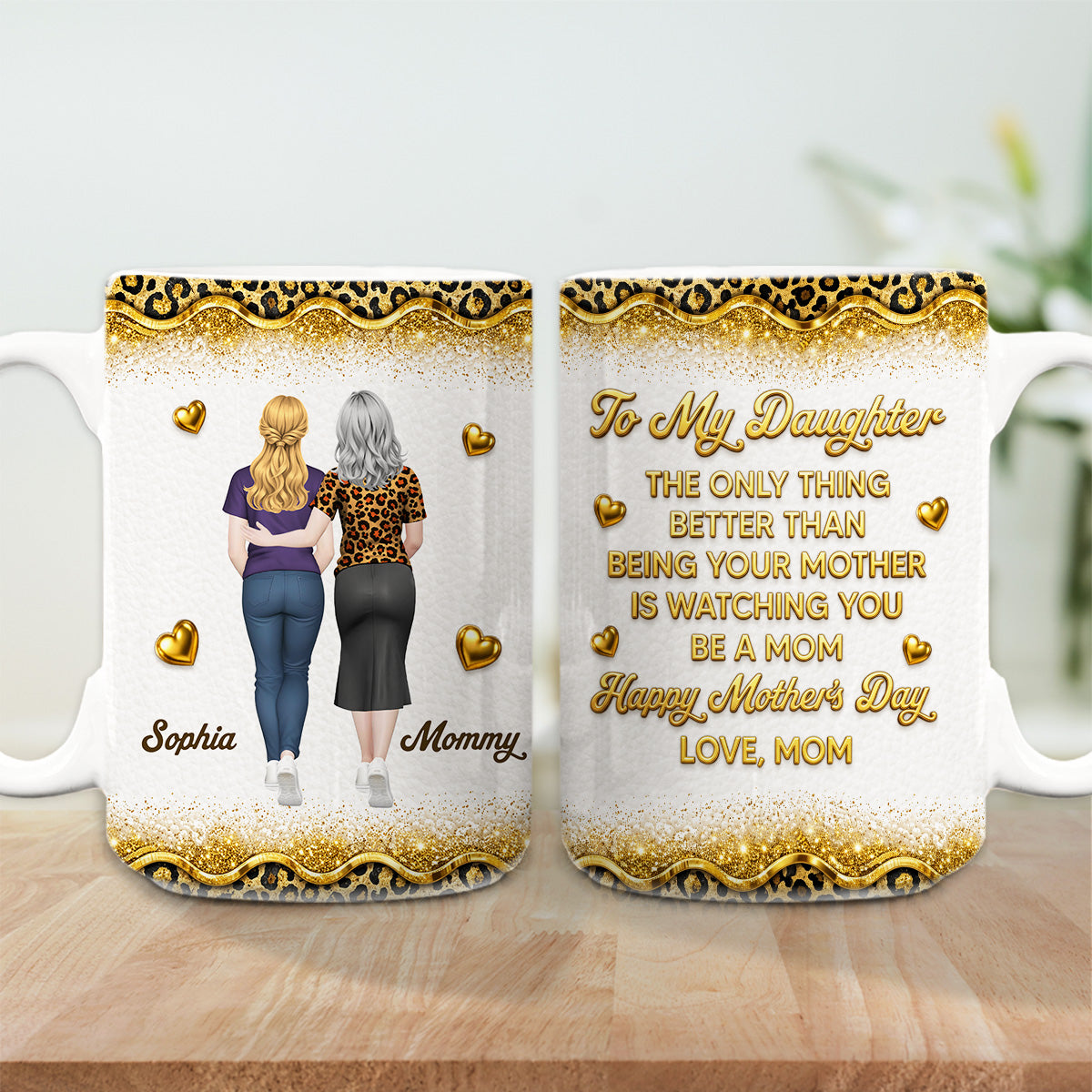 Custom Mother's Day Gift for Daughter • From My Heart To Yours - Personalized 3D Effect Mug