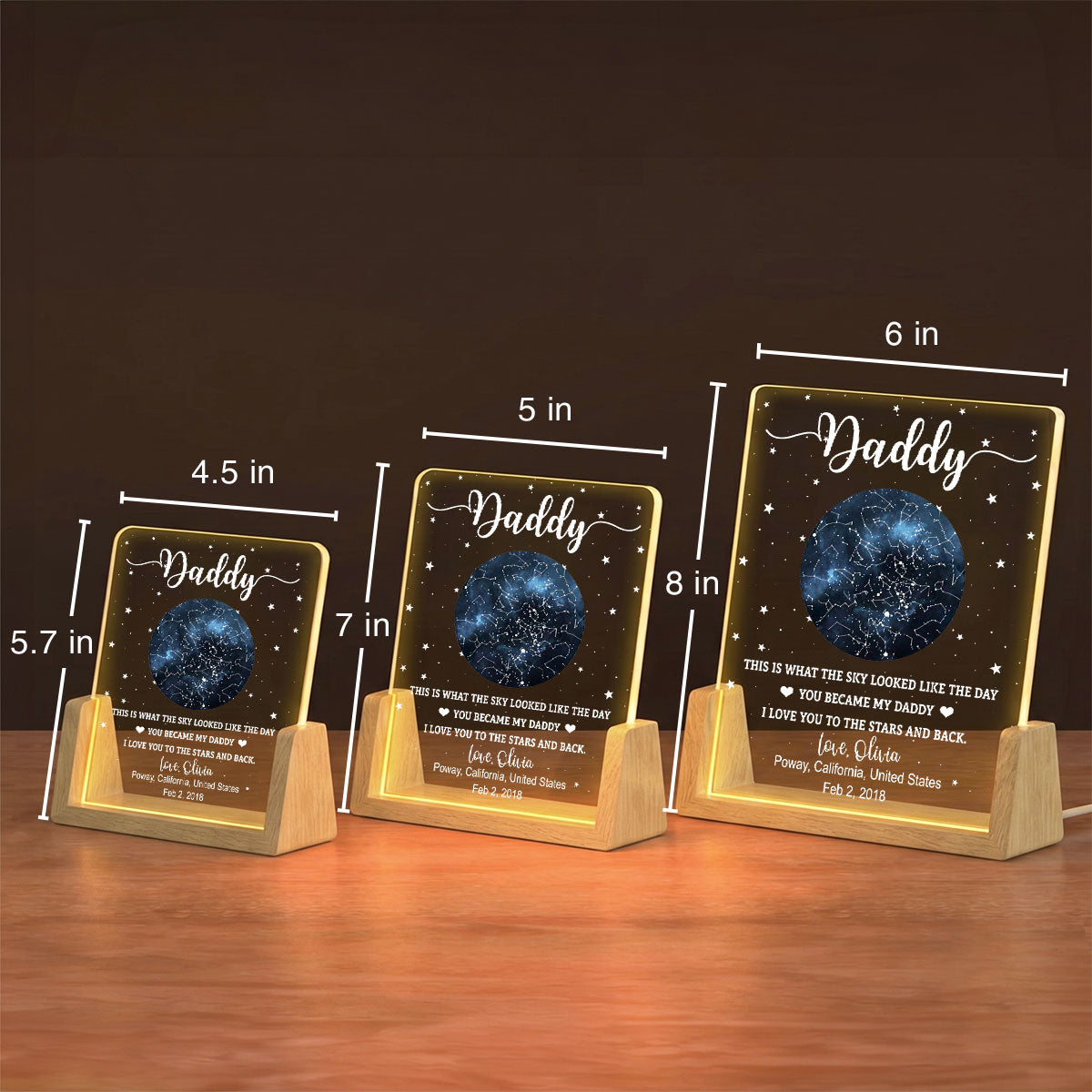Custom Anniversary, Wedding, Christmas Gift For Husband, Him• The Sky Looked Like 2 - Personalized Night Light
