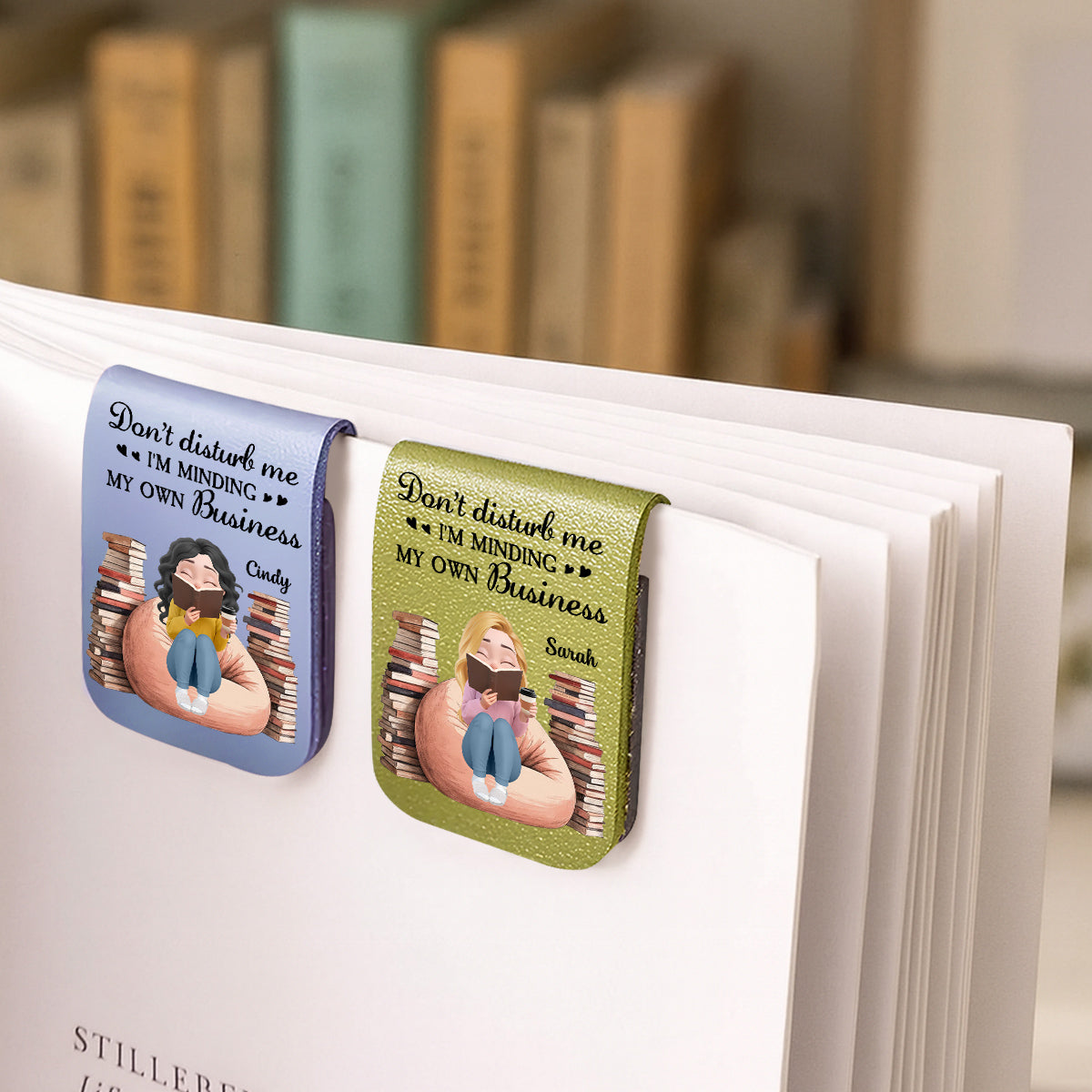 Custom Christmas Birthday Bookish Gifts For Book Lovers, Bookworms • Please Do Not Disturb - Personalized Leather Bookmark