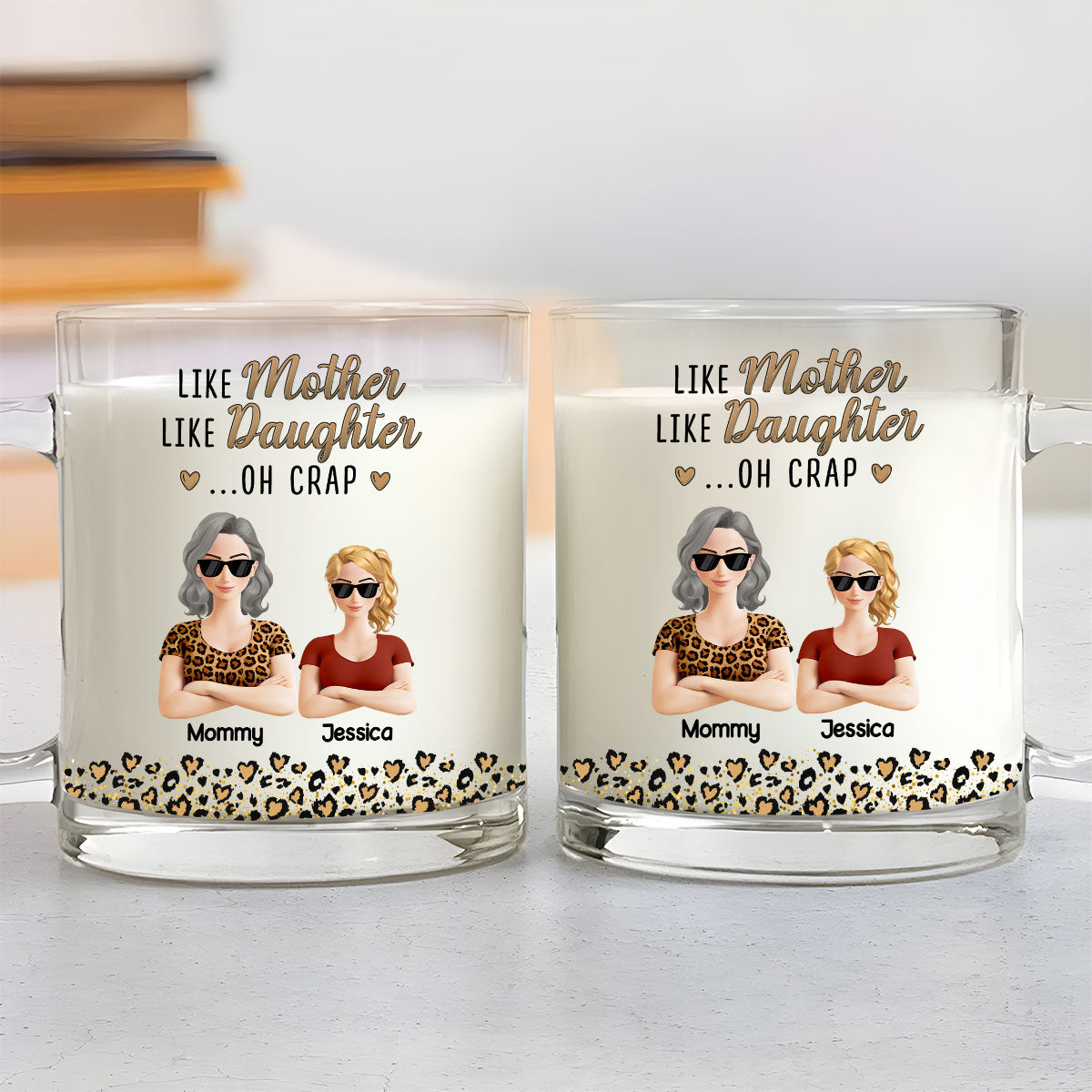 Custom Mother's Day Gift for Mom & Grandma • Like Mother Like Daughter - Personalized Glass Mug