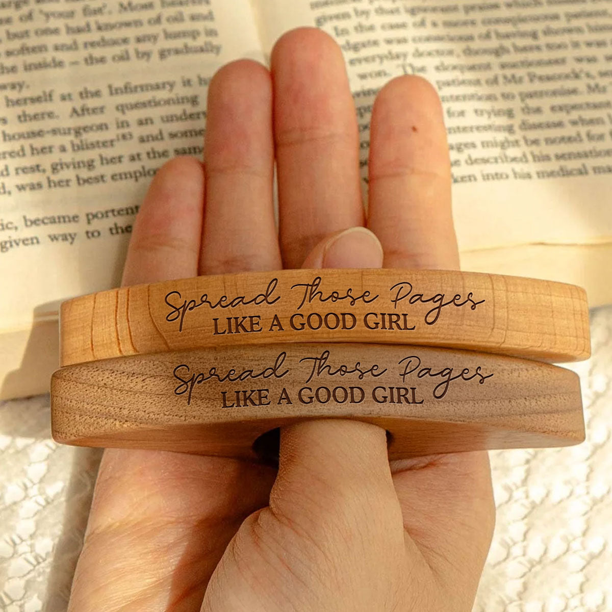 Custom Thumb Holder, Anniversary Birthday Gift For Wife Book Lover • Spread Those Pages - Personalized Book Page Holder
