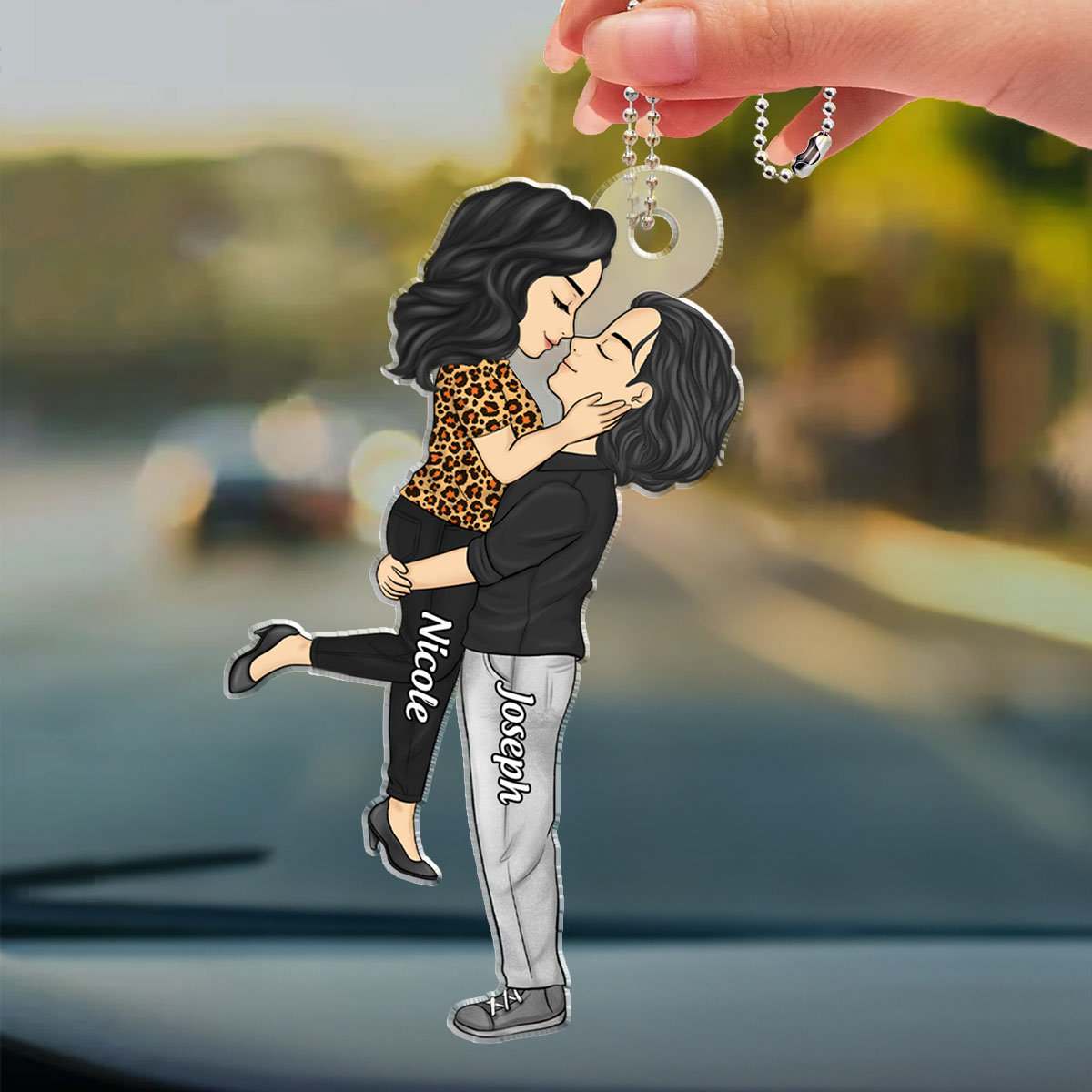 I Love You - Personalized Car Ornament