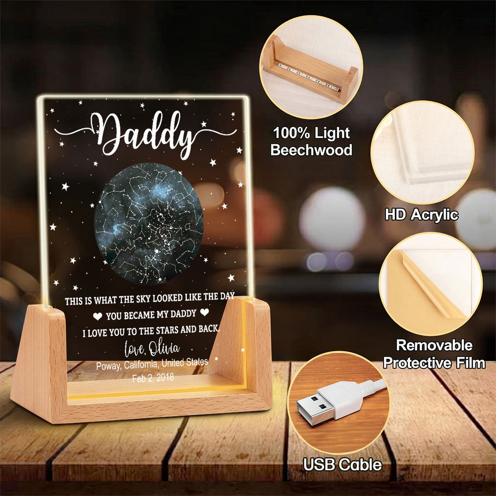 Custom Anniversary, Wedding, Christmas Gift For Husband, Him• The Sky Looked Like 2 - Personalized Night Light