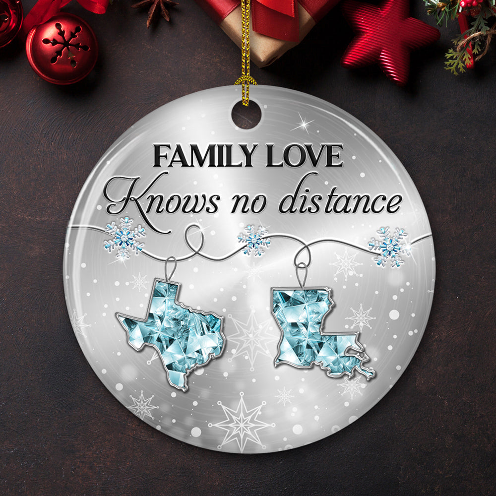 Custom Family Ornament, Christmas Gift for Family Members •  Family Love Crystal - Personalized Ceramic Ornament