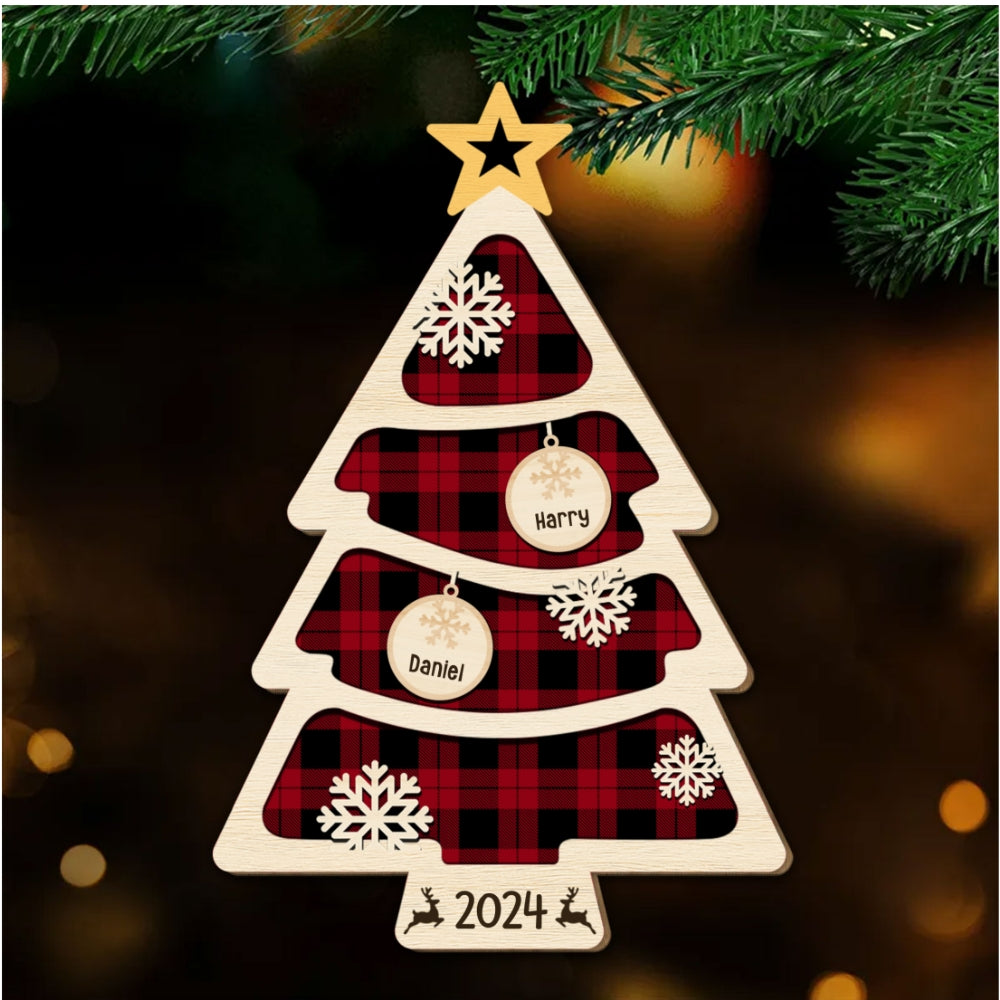 Custom Family Ornament, Christmas Gift for Family Members •  Family Ornament - Personalized Wood Ornament