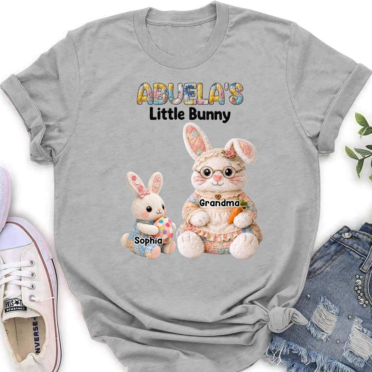 Custom Christmas & Birthday Gift for Grandma • Grandma Bunny Garden - Personalized Shirt