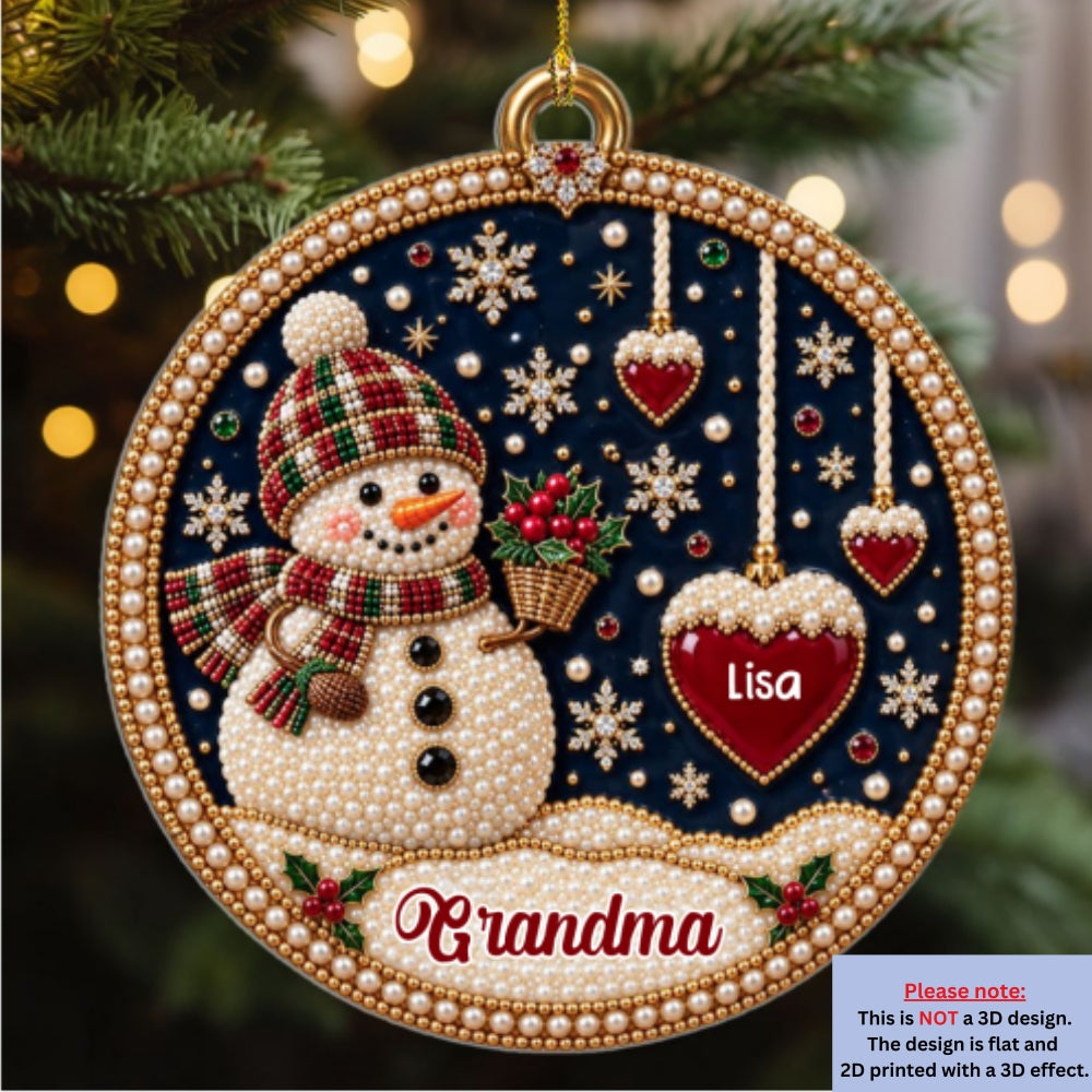 Custom Family Ornament, Christmas Gift for Family Members •  Merry Christmas Grandma - Personalized Acrylic Ornament