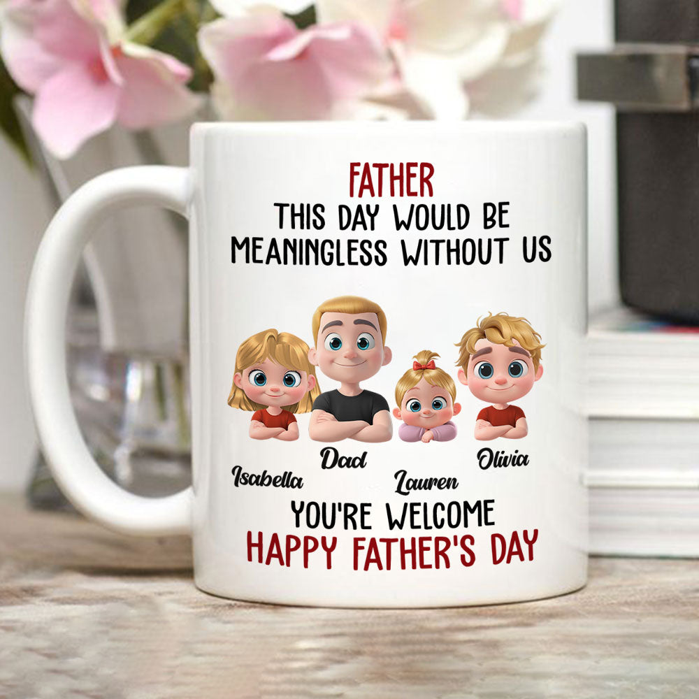 Custom Father's Day, Special Gift for Dad & Grandpa • Your Kids - Personalized Coffee Mug
