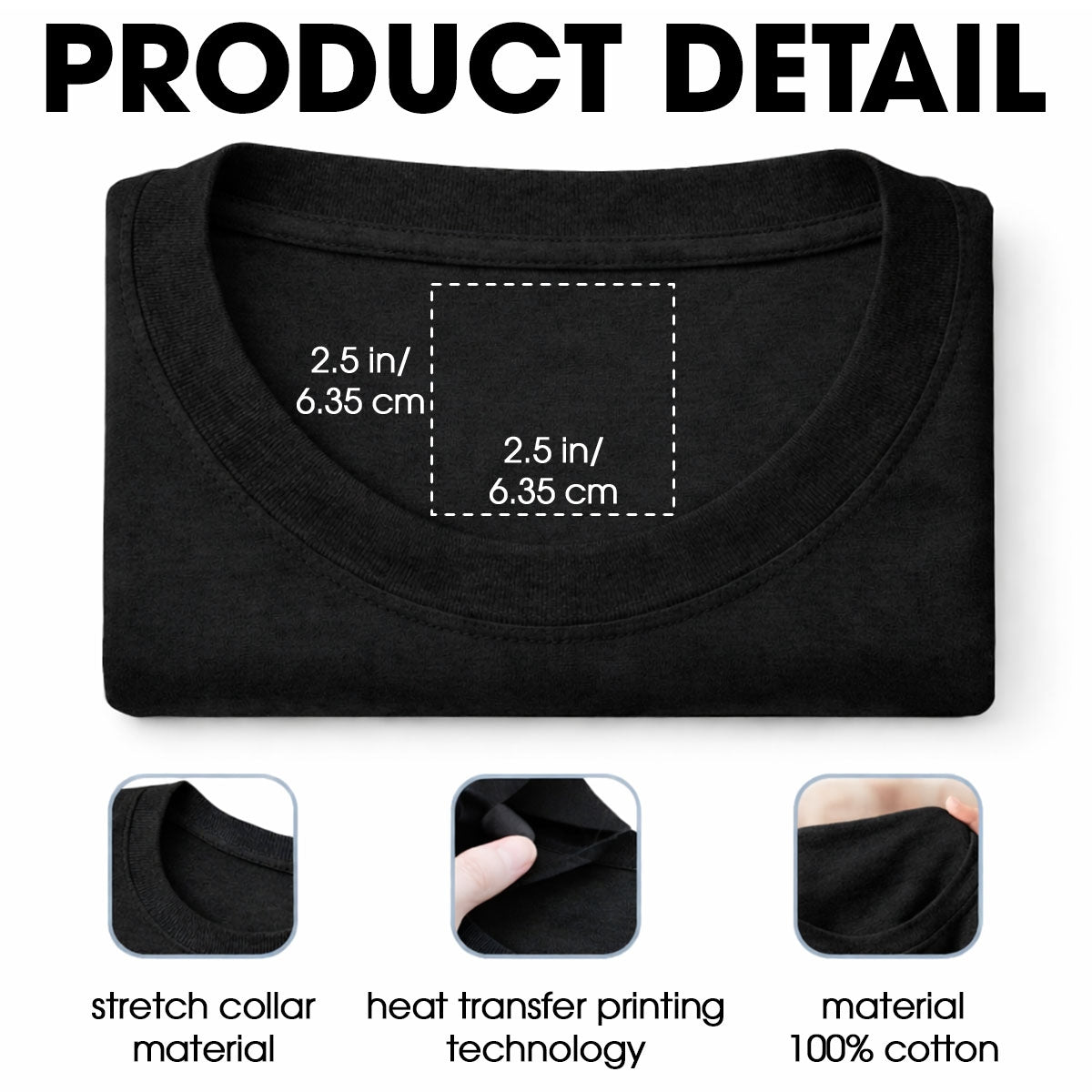 Custom Father's Day, Special Gift for Dad & Grandpa • To My Dearest Father - Personalized Inside Neck Print T-Shirt