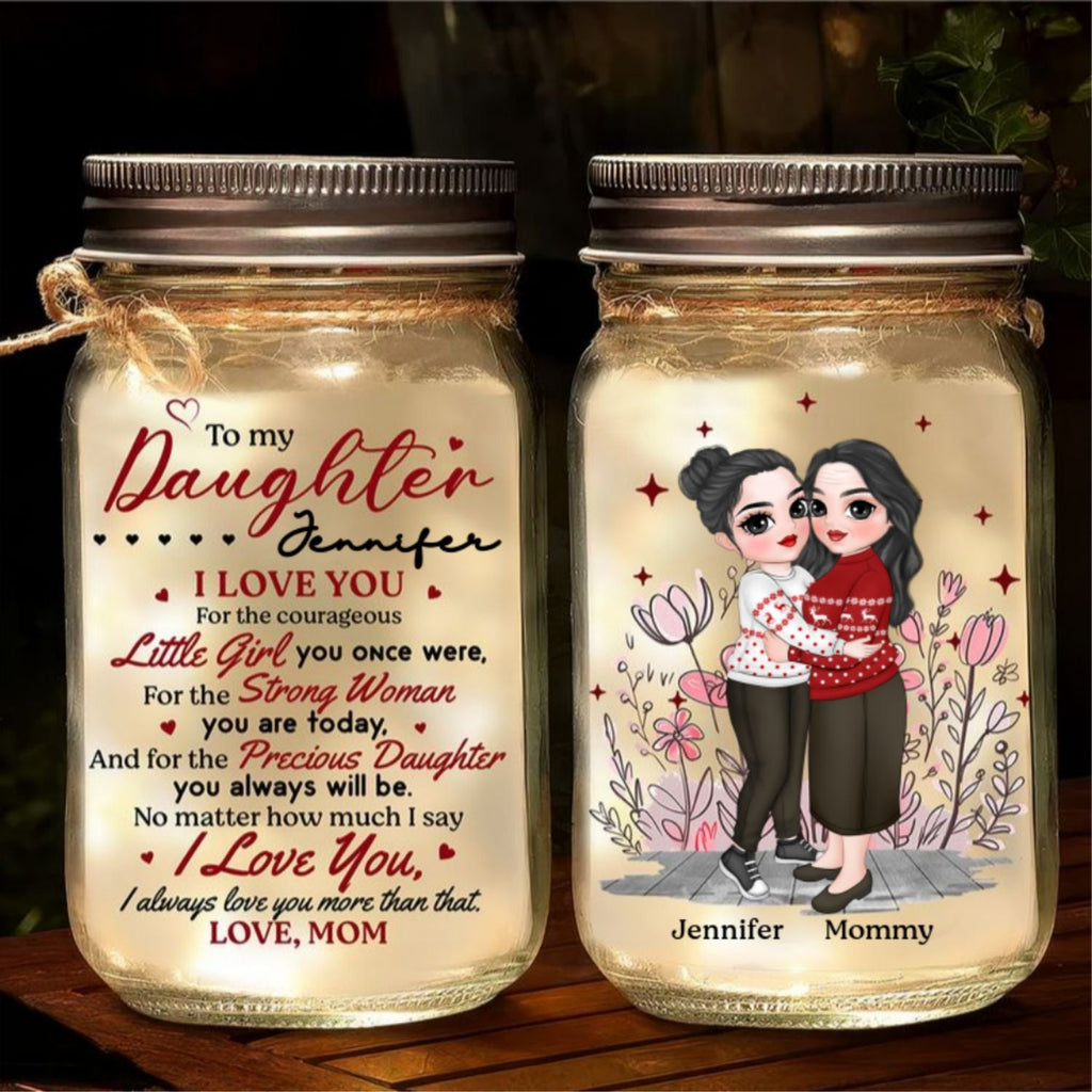To My Daughter Version 2 - Personalized Mason Jar Light