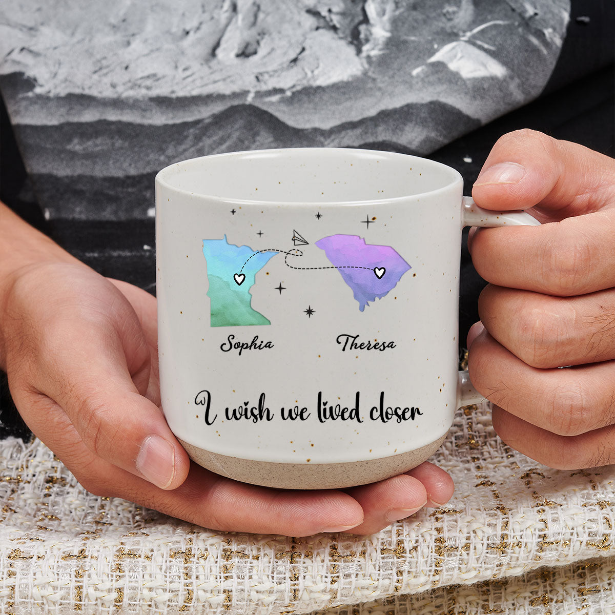 Custom Best Friend, Christmas & Birthday Friendship Keepsake Gift • I Hope We Were Neighbors - Personalized Pottery Mug
