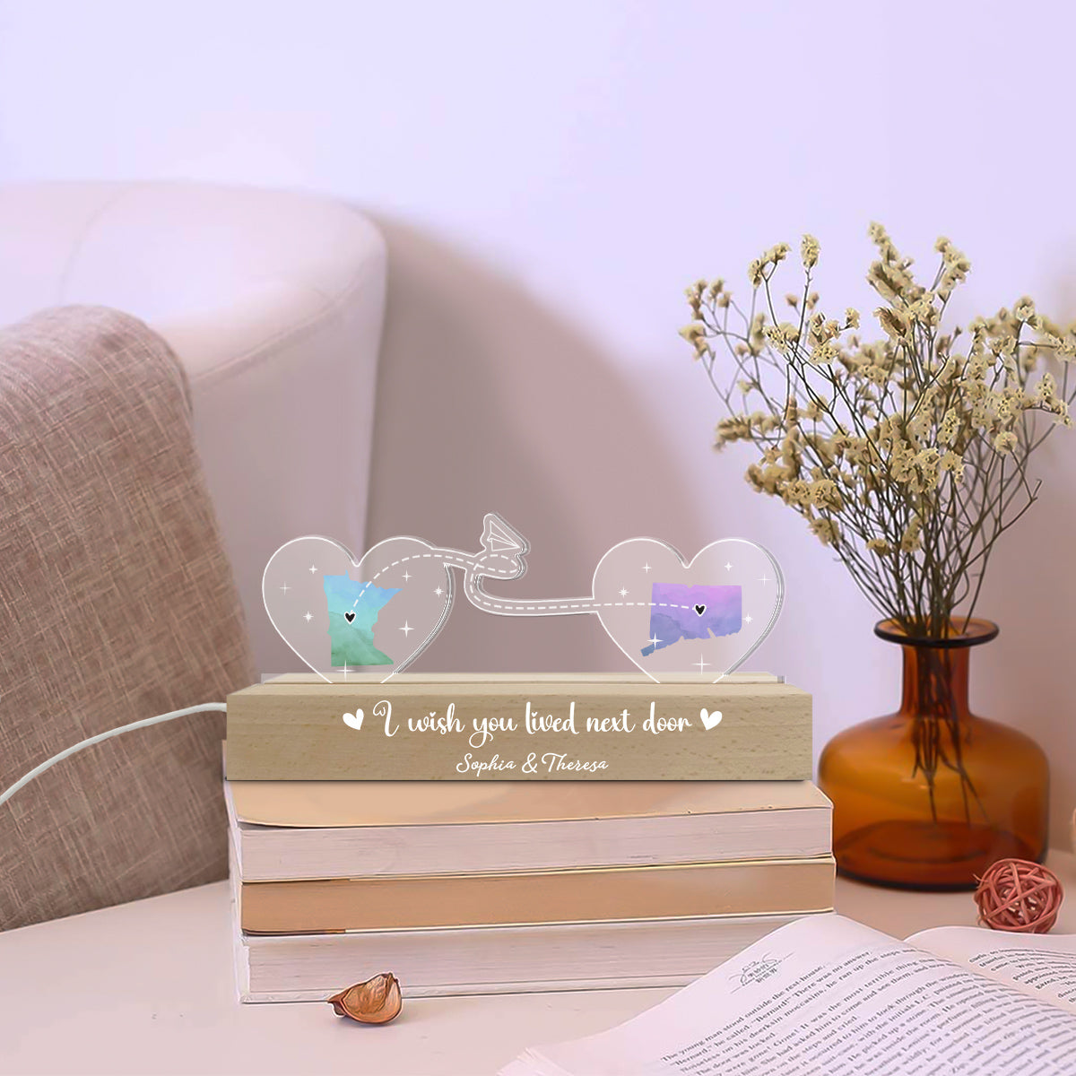 Custom Gift for Best Friends, Sister, Birthday & Christmas • True Friendship Is A Precious Gift - Personalized Acrylic Letters 3D LED Night Light