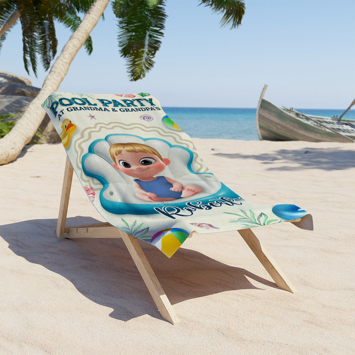 Better At Grandma Pool - Personalized Beach Towel
