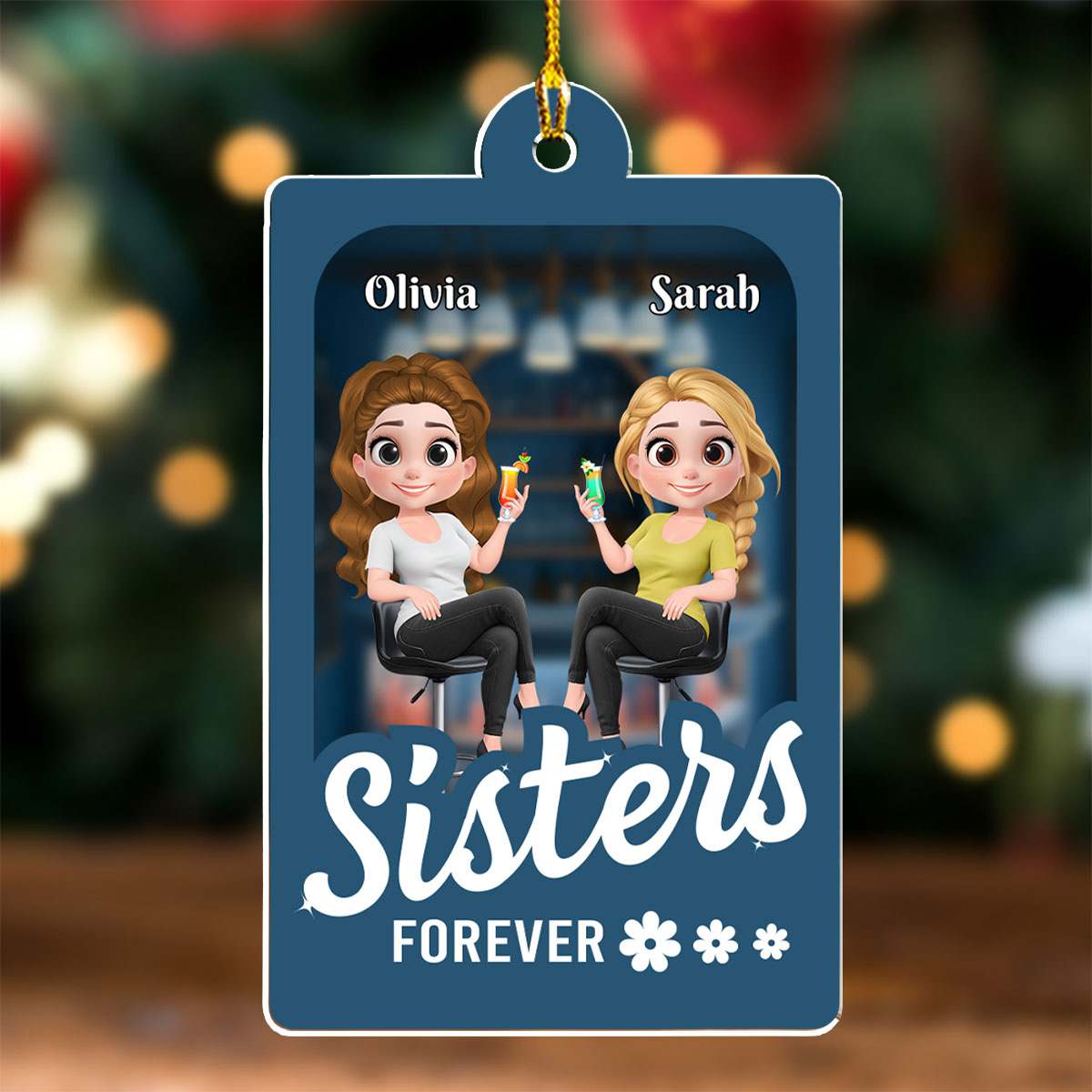 Custom Friendship Christmas Ornament, Best Friend Gift •  In My World - Personalized Acrylic Ornament