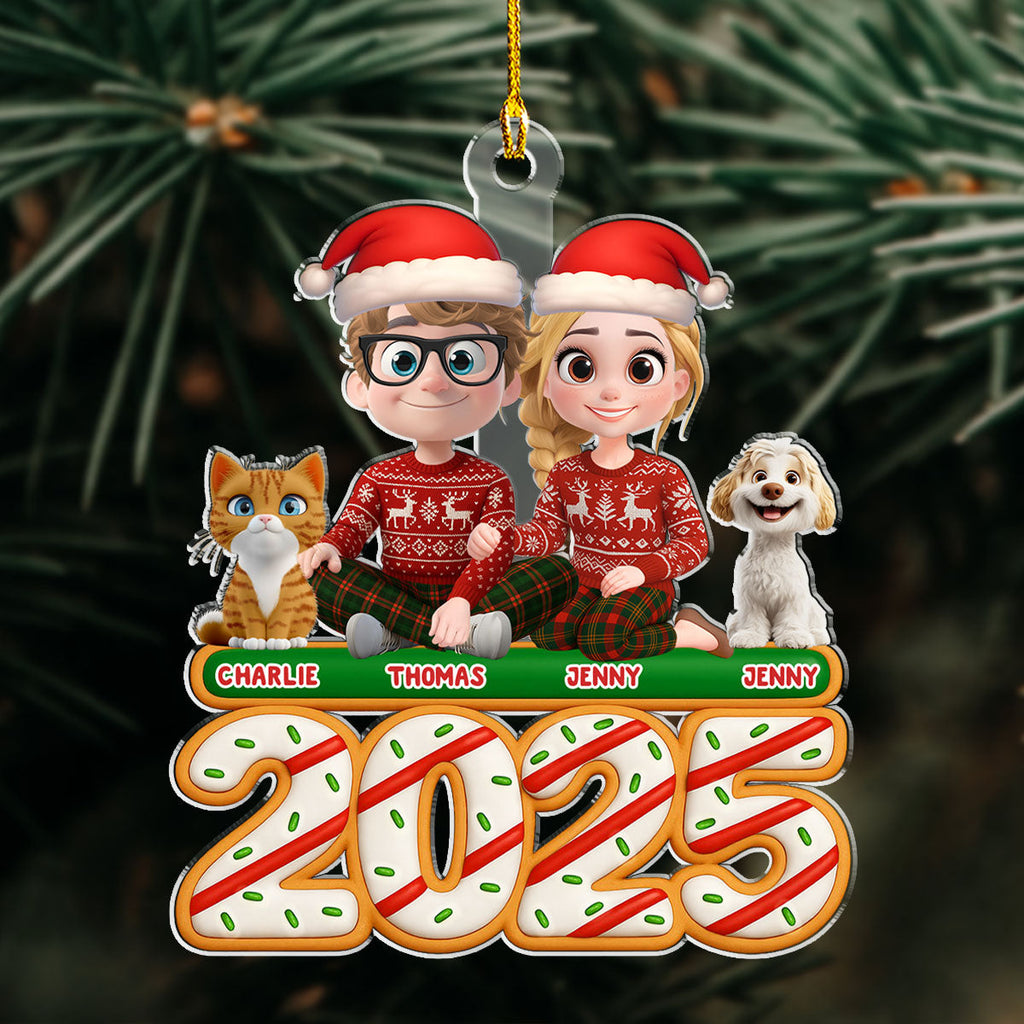 Custom Keepsake Christmas Ornament •  We And Our Pet Tree Cake - Personalized Acrylic Ornament