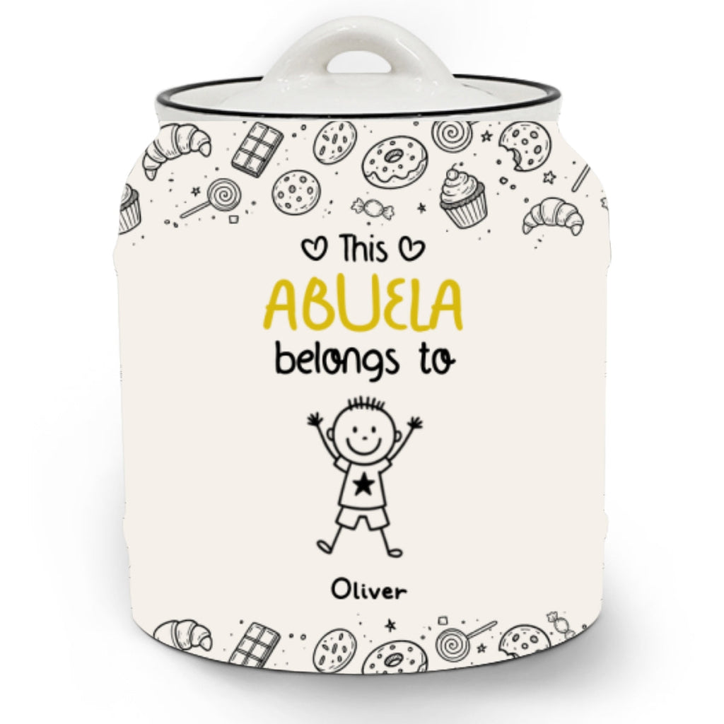 Grandpa Belongs To - Personalized Ceramic Jar