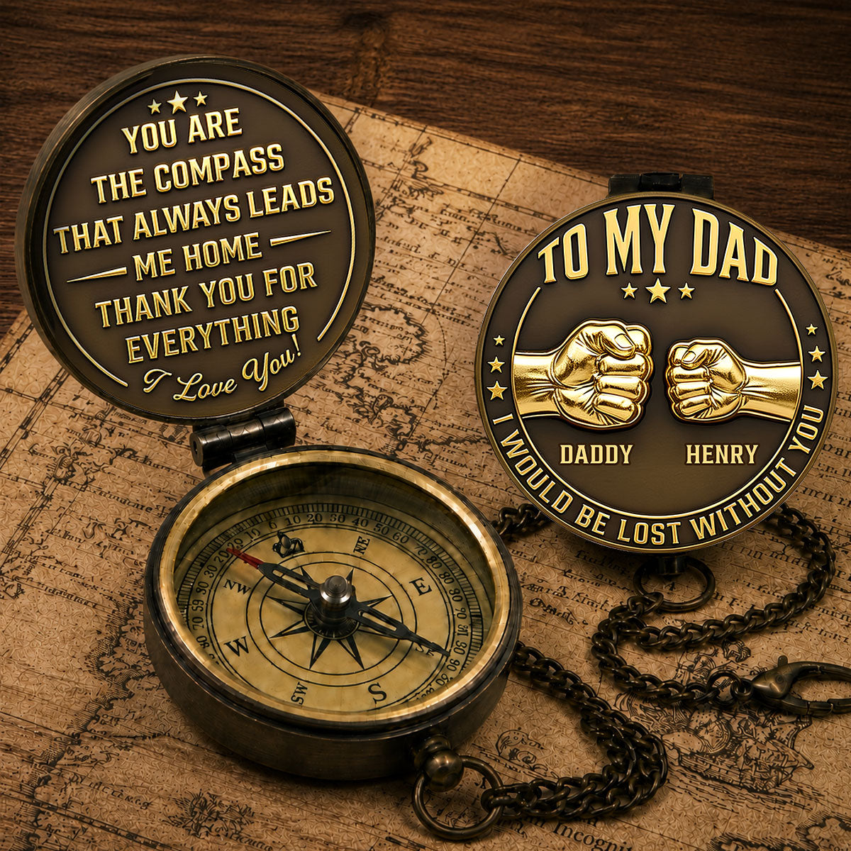 Always Leads Me Home - Personalized Pocket Compass