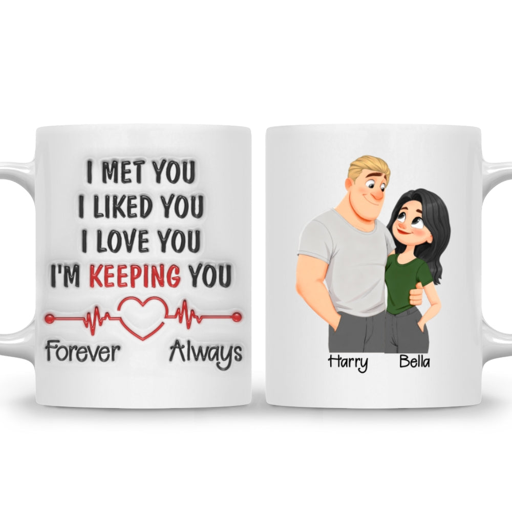 Custom Anniversary Keepsake Gifts For Couple • Keeping You Always - Personalized 3D Inflated Effect Mug