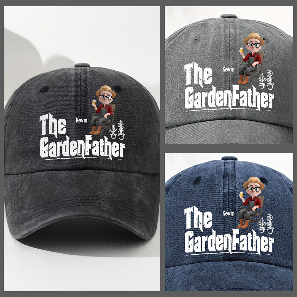 Custom Christmas Headwear Birthday Gifts for Dad • Boss Of The Blooms - Personalized Vintage Washed Denim Cap