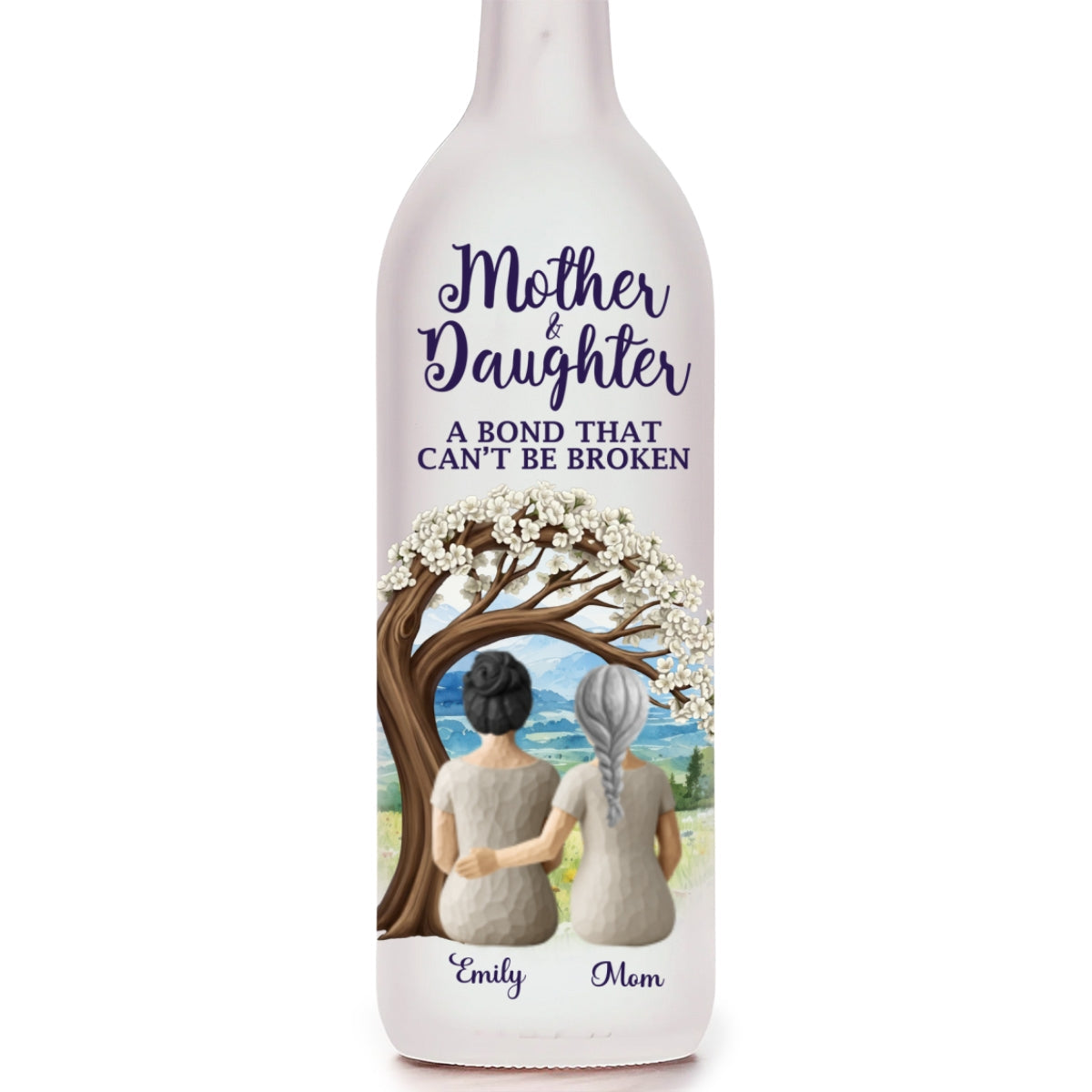 Mother And Daughters - Personalized Bottle Lamp