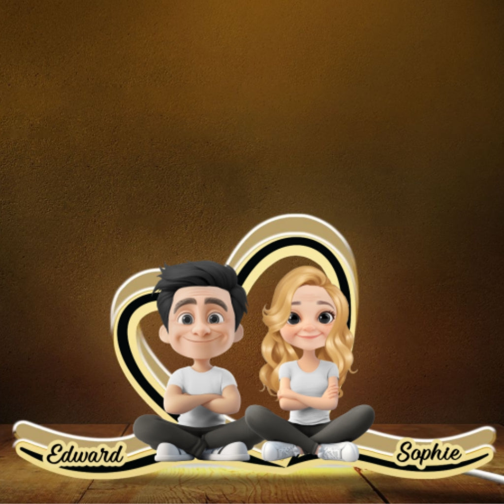 Couple Heart Shape - Personalized Light Box