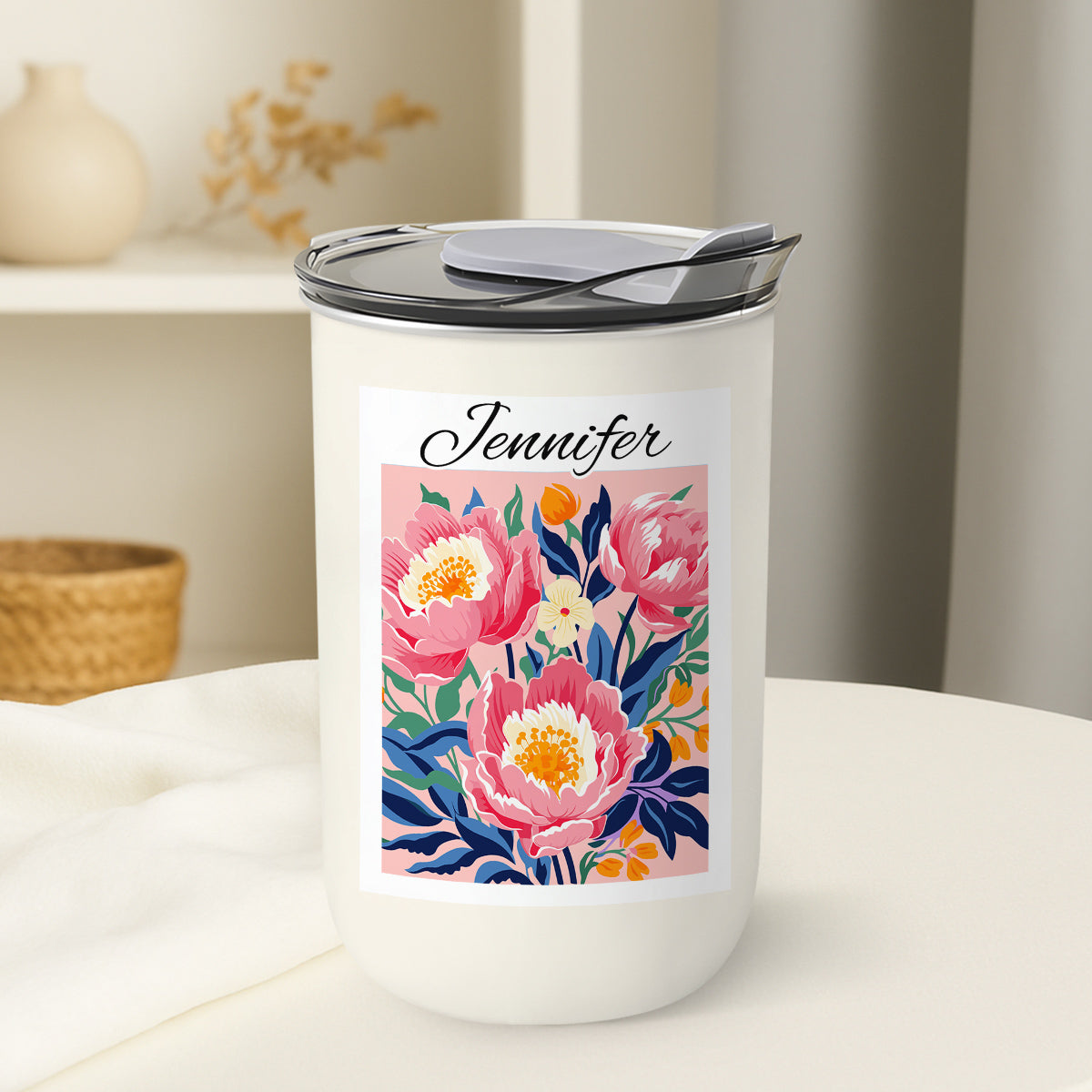 Custom Christmas Birthday Gifts For Best Friend • Retro Birth Month Flower - Personalized 10oz Tumbler