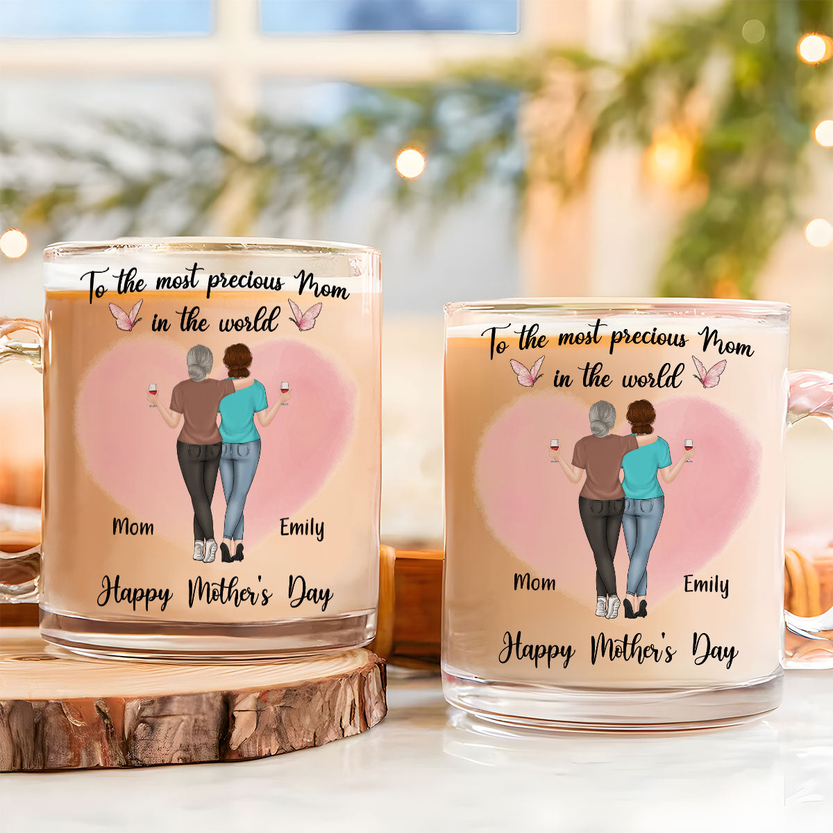 Custom Mother's Day Gift for Mom & Grandma • The Most Precious Mom - Personalized Glass Mug