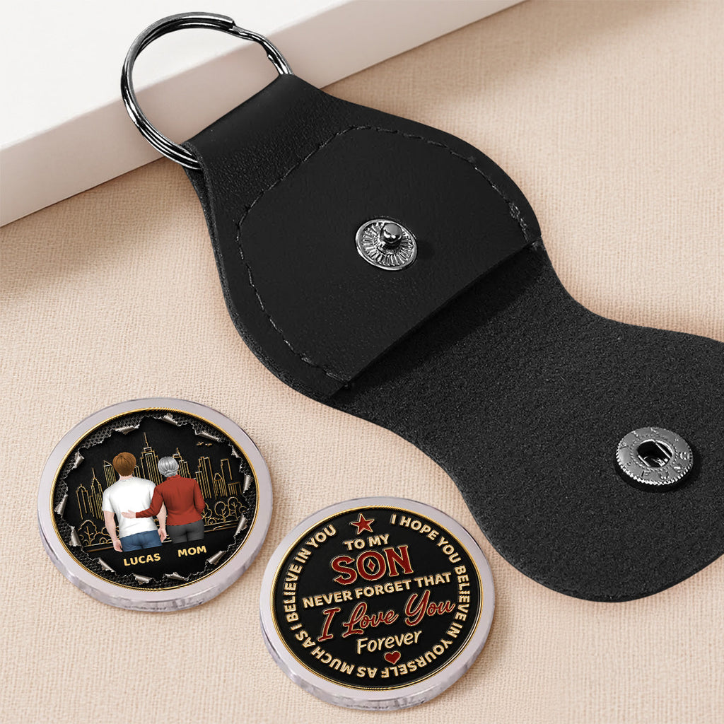 Custom Son Coin Keychain, Father's Day Birthday Gifts • Always Remember I Love You - Personalized Pocket Hug