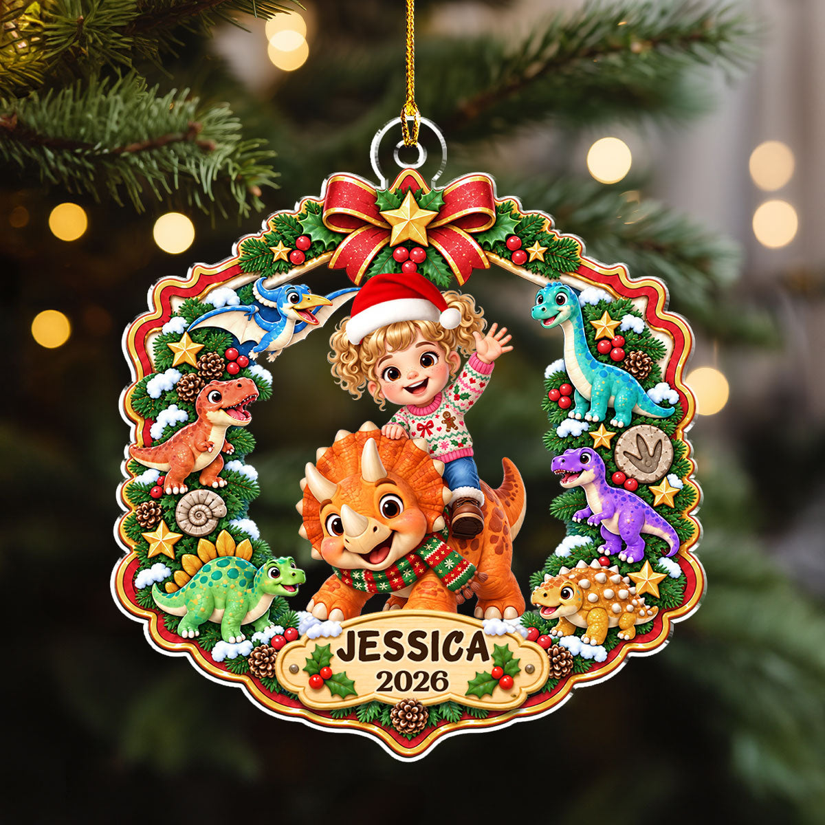 Custom Family Ornament, Christmas Gift for Family Members •  My Little World - Personalized Acrylic Ornament