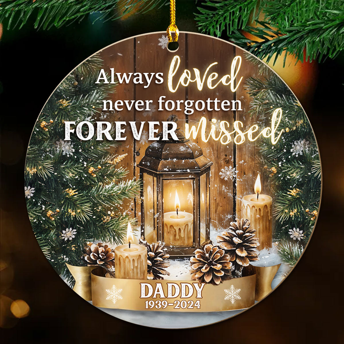 Custom Family Ornament, Christmas Gift for Family Members •  Your Light Will Always Shine In My Heart - Personalized Wood Ornament