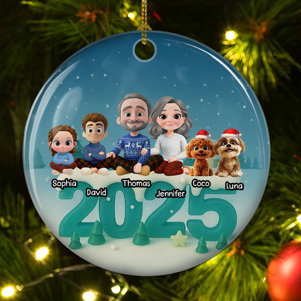 Custom Family Ornament, Christmas Gift for Family Members •  See Through You - Personalized 3D Effect Ceramic Ornament