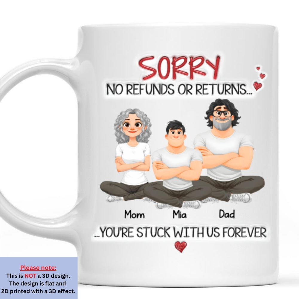 Custom Anniversary Keepsake Gifts For Couple • You Are Stuck With Us Forever - Personalized 3D Inflated Effect Coffee Mug