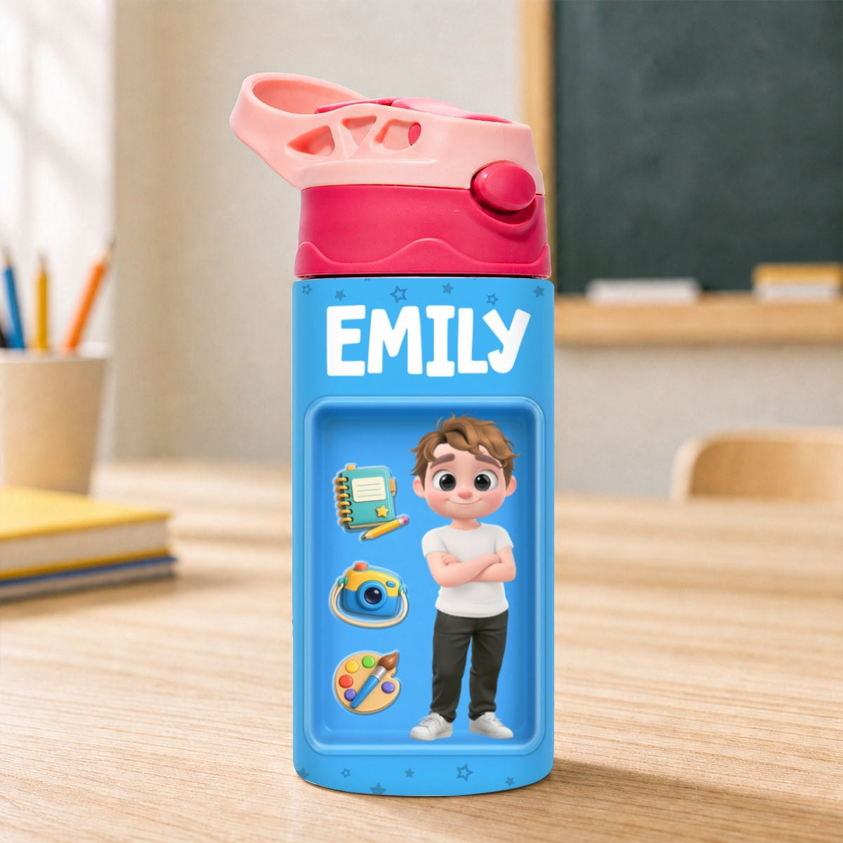 Back To School - Personalized Water Bottle With Handle