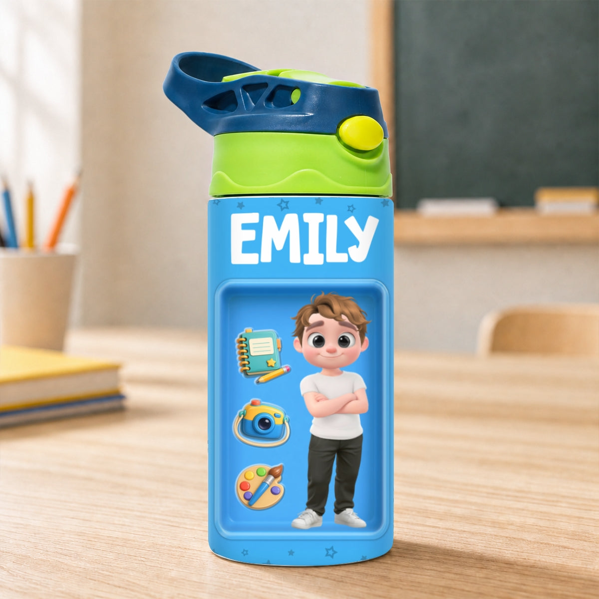Back To School - Personalized Water Bottle With Handle
