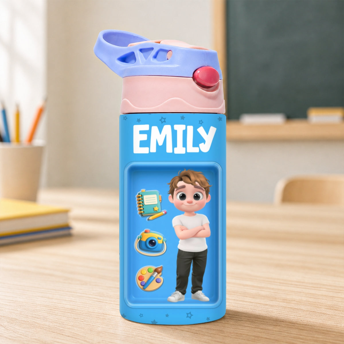 Back To School - Personalized Water Bottle With Handle
