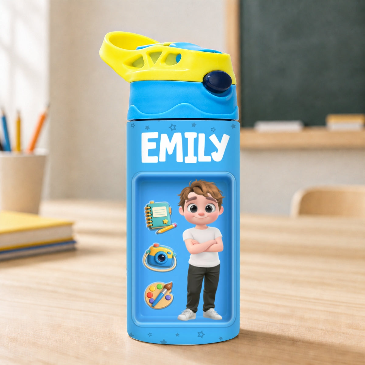 Back To School - Personalized Water Bottle With Handle