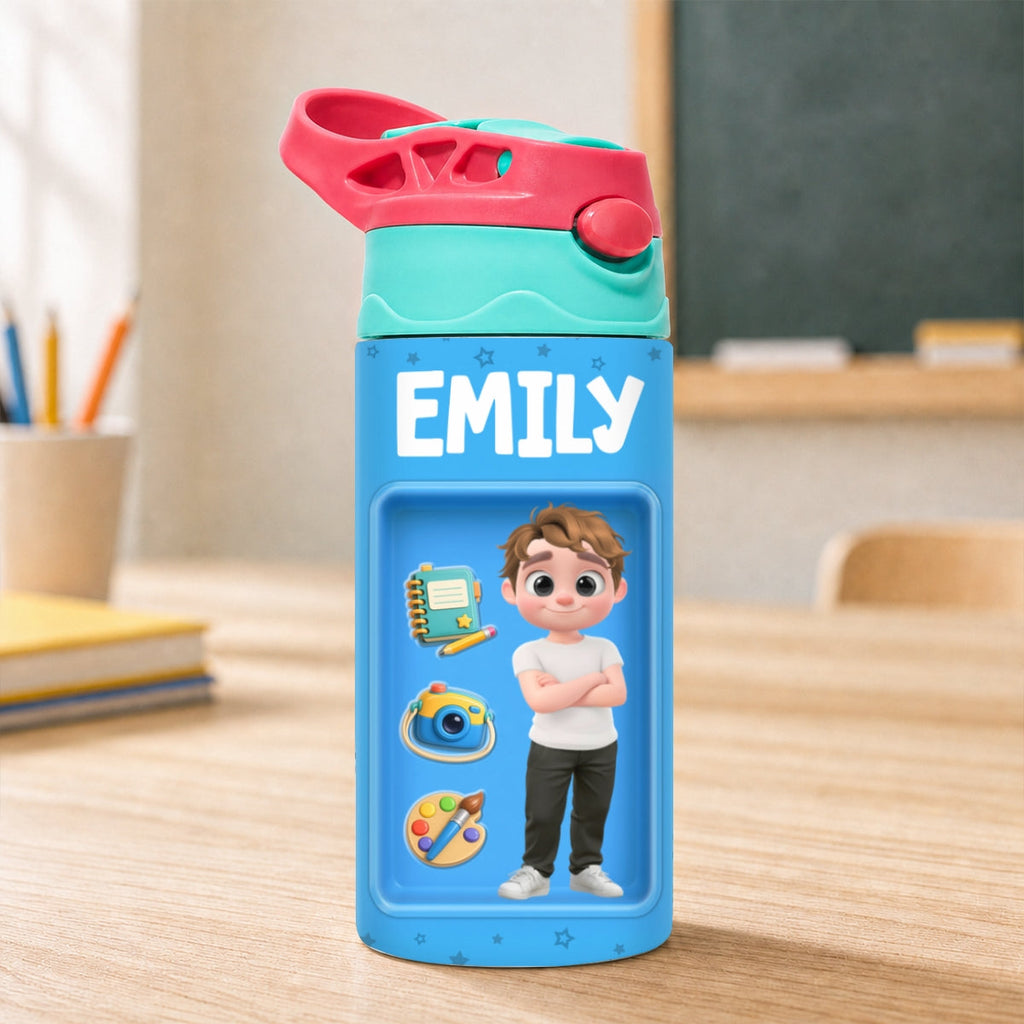 Back To School - Personalized Water Bottle With Handle
