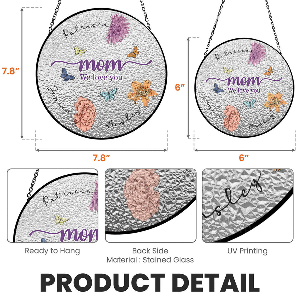 Custom Name Hanging Decor for Mom Daughter, Mother's Day Gifts • Mom You Brighten My Life - Personalized Window Hanging Suncatcher