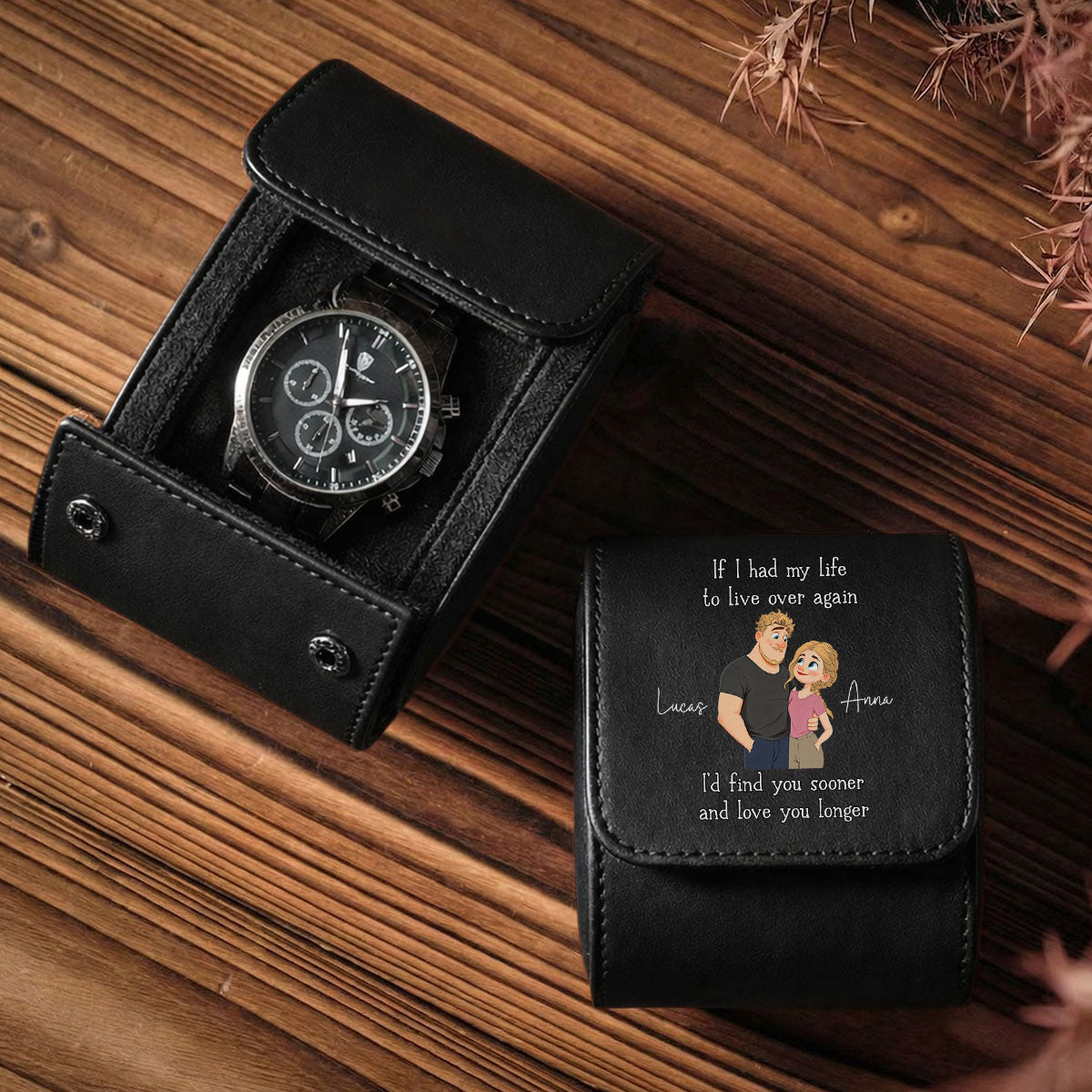 Love You So Much - Personalized Leather Watch Case