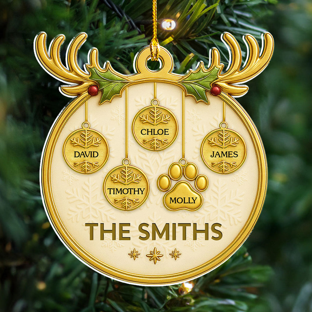 Custom Family Ornament, Christmas Gift for Family Members •  Holiday Family - Personalized Acrylic Ornament