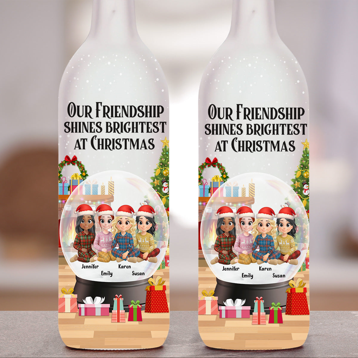 Our Friendship Shines Brightest - Personalized Bottle Lamp