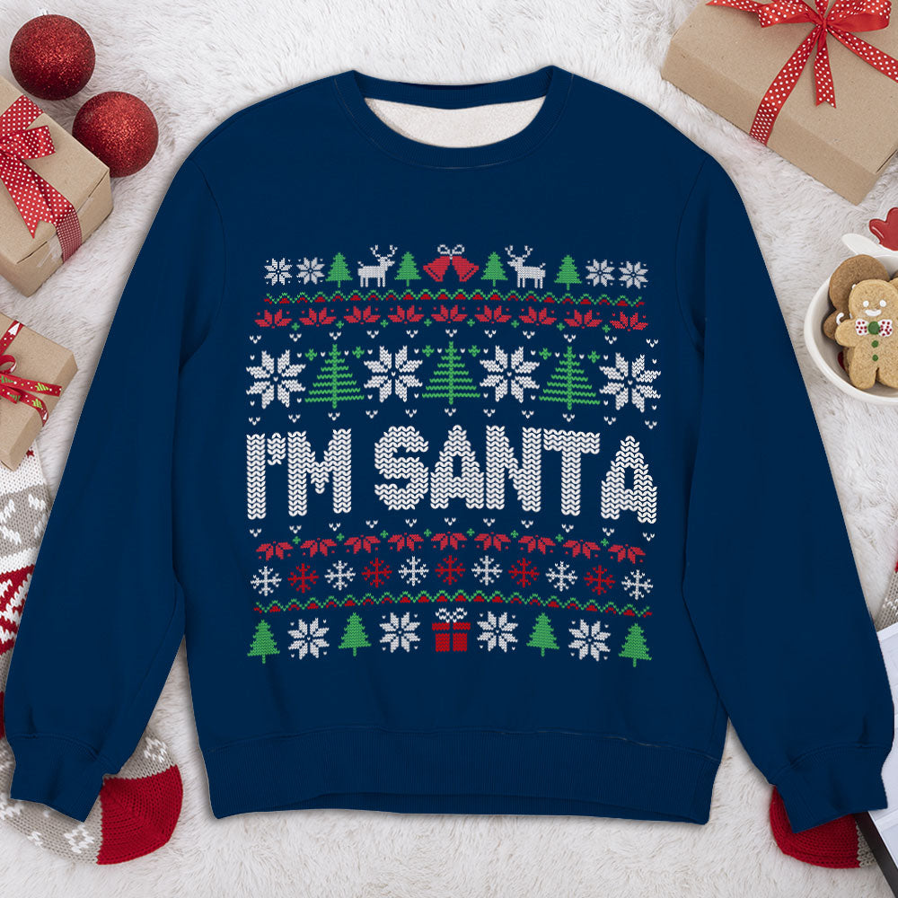 Custom Couple Christmas Sweatshirt, Anniversary Gift • Santa Came Twice - Personalized All-Over-Print Sweatshirt